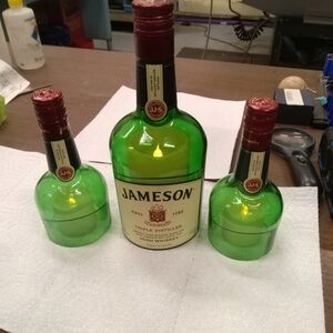 Green Glass Bottle Set
